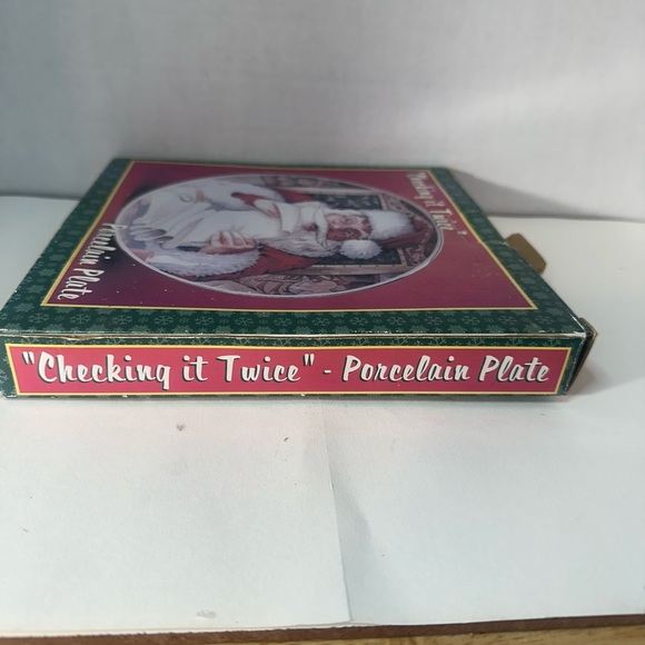 Santa "Checking It Twice" Porcelain Plate by Artmk - Picture 2 of 5